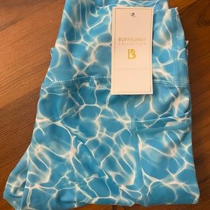 BuffBunny Limitless Legging- Reflection Print Aqua Size L NWT